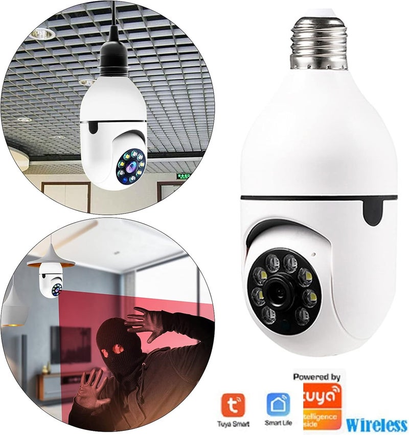 كلاراكو كاميرا واي فاي منزلية، لمبة إضاءة، كاميرا أمان IP، شبكة مراقبة ليلية لاسلكية، مراقبة الأطفال، كاميرا للحيوانات الأليفة والكلاب، كاميرا داخلية للرؤية الليلية بزاوية 360 درجة، كاميرا أمان منزلية بدقة 1080 بكسل - Image 2