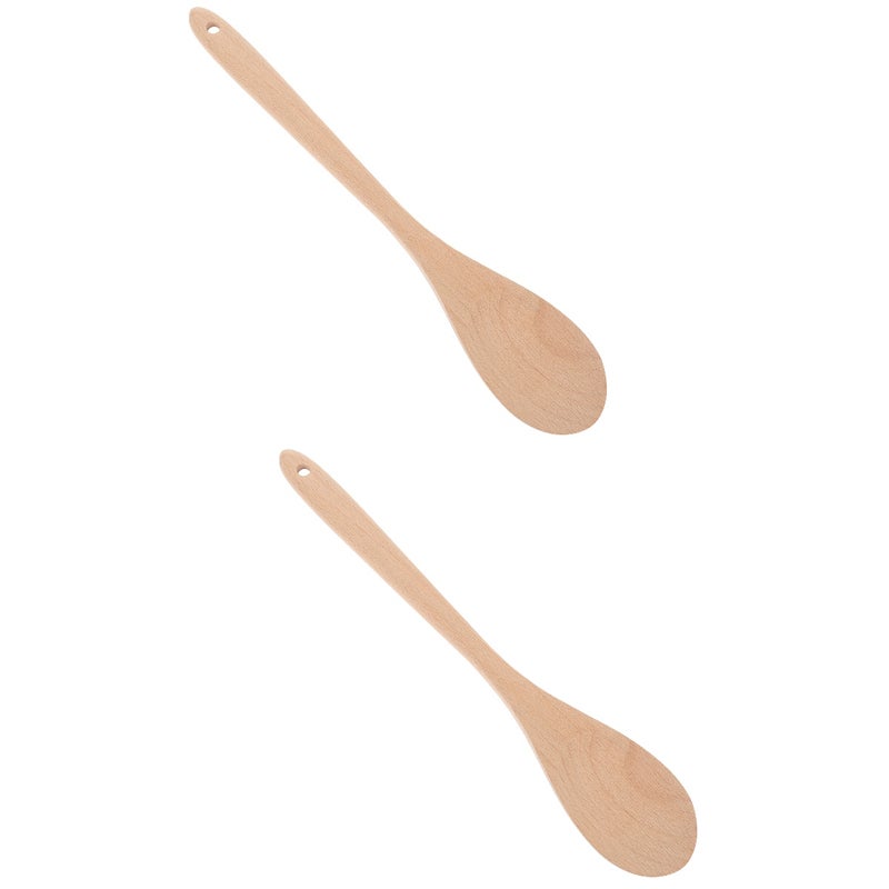 2pcs Spoon Handle Spoon Mixing Spoon Wood Stirring Spoon for Kitchen - Image 1