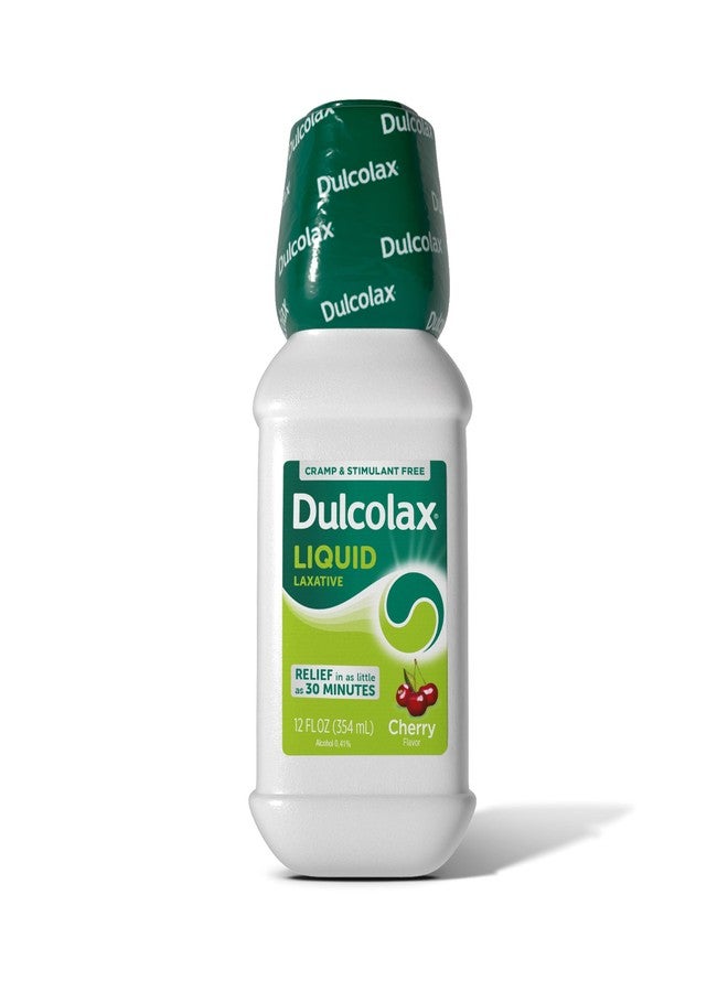 Dulcolax Saline Laxative Liquid, Fast & Gentle Constipation Relief, Natural Laxatives, Softens Stool, Cherry Flavor, Magnesium Hydroxide 1200 mg, 12 fl. oz. - Image 1