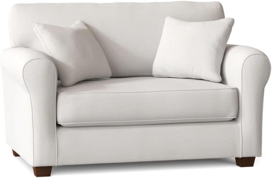 Modern 56\" Round-Arm Sofa Bed