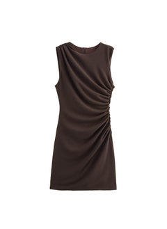 Generic SAW Fast Selling New Womens Dress French Style Slimming Casual Design Smooths Your Silhouette Womens Clothing 3067260 Dark brown  - Image 1