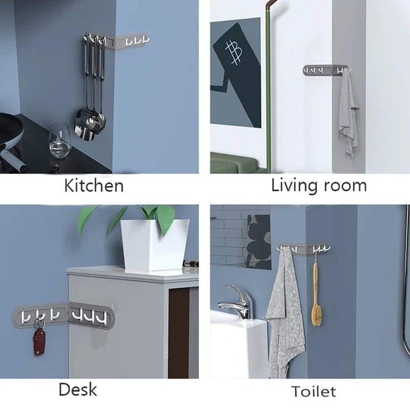 Vroxy Plastic Magic Sticker Series Self Adhesive Bathroom Towel Hanger Hook Rail/Utensil Rack Kitchen Hanger Hooks for Cup (Multi Color, 1 Piece) (1) - Image 4
