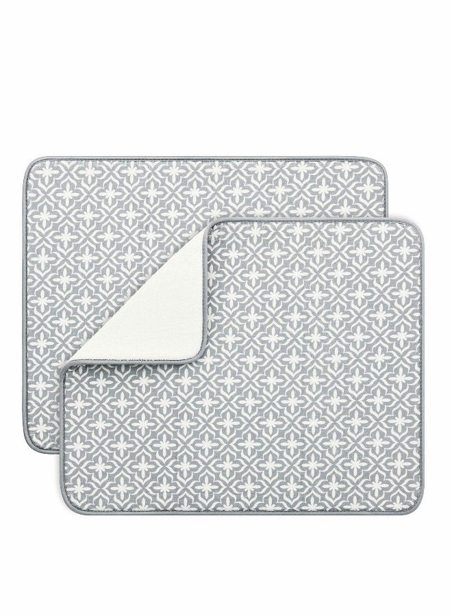 Dish Drying Mats for Kitchen Counter Microfiber Absorbent Dish Drainer Rack Pads for Sink