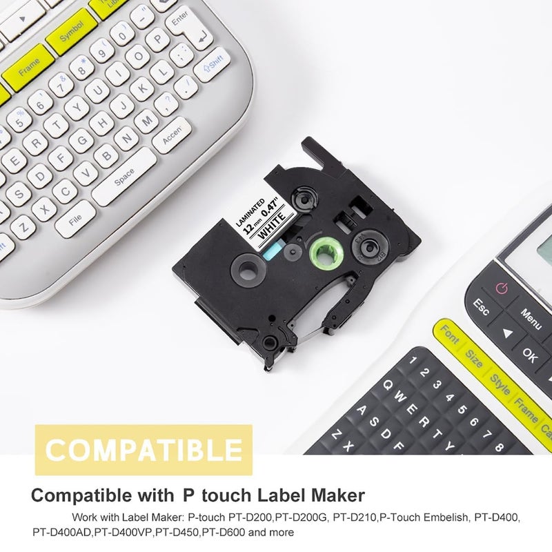 COLORTY Replacement for Brother P-Touch Label Maker Tape TZe 12mm 0.47 Laminated Tape Compatible with Brother P Touch Label Maker PT-D210 PT-H110 PT-D400AD PT-P710BT TZe-231 Pastel Tape Cassette 6 Pack - Image 2
