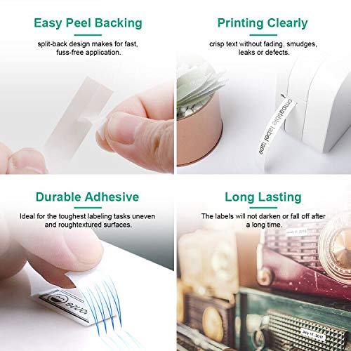 COLORTY Replacement for Brother P-Touch Label Maker Tape TZe 12mm 0.47 Laminated Tape Compatible with Brother P Touch Label Maker PT-D210 PT-H110 PT-D400AD PT-P710BT TZe-231 Pastel Tape Cassette 6 Pack - Image 4