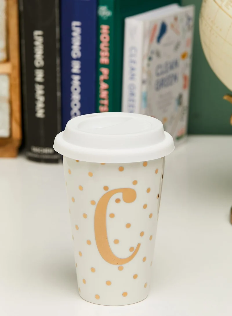 Noire Edit C Initial Double Walled Travel Mug