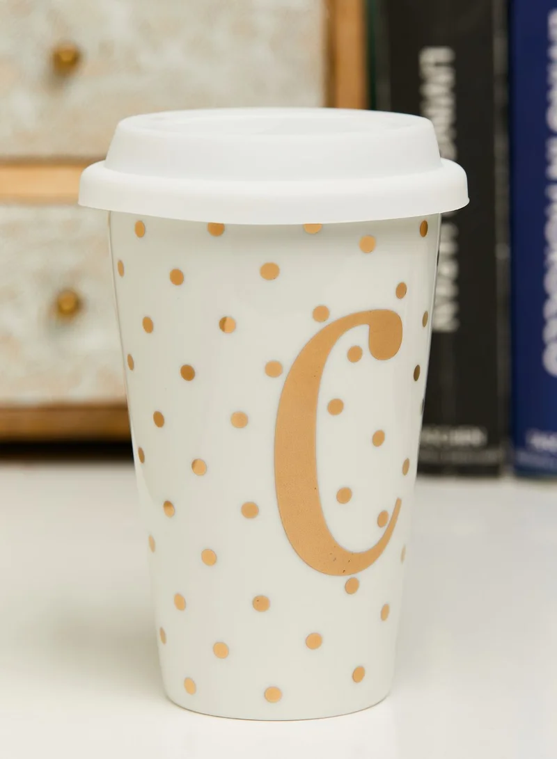 Noire Edit C Initial Double Walled Travel Mug