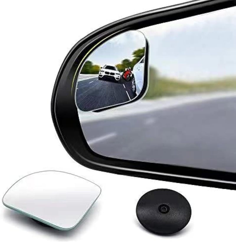 CUNCUI 2pcs Fan Shaped Blind Spot Mirror - 360 Degree Adjustable HD Glass Convex Rear View Mirror for Cars, Vans, SUVs, and Trucks - Image 1