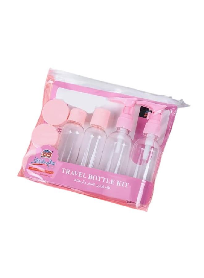 7-Piece Empty Spray Bottle Set Clear/Pink