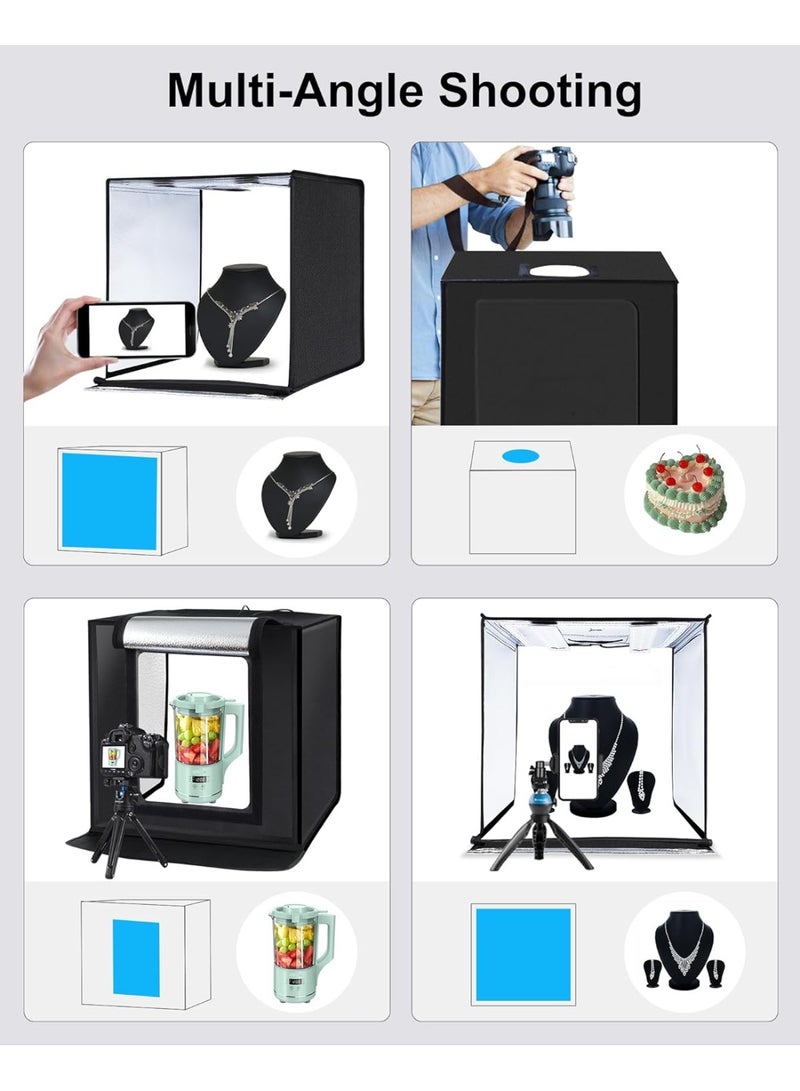 WALALLA Portable Light Box Photography, Professional 16'' Photo Studio Light Box, Large Dimmable Photo Booth, Shooting Tent, Soft Box with 6 Color Backdrops, 2*120 LM LED Lights for Big Product Photography - Image 2