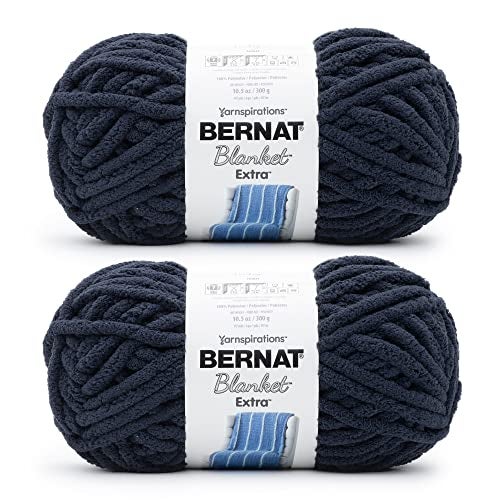 Bernat Blanket Extra Indigo Yarn - 2 Pack of 300g/10.5oz - Polyester - 7 Jumbo - 97 Yards - Knitting/Crochet - Image 1