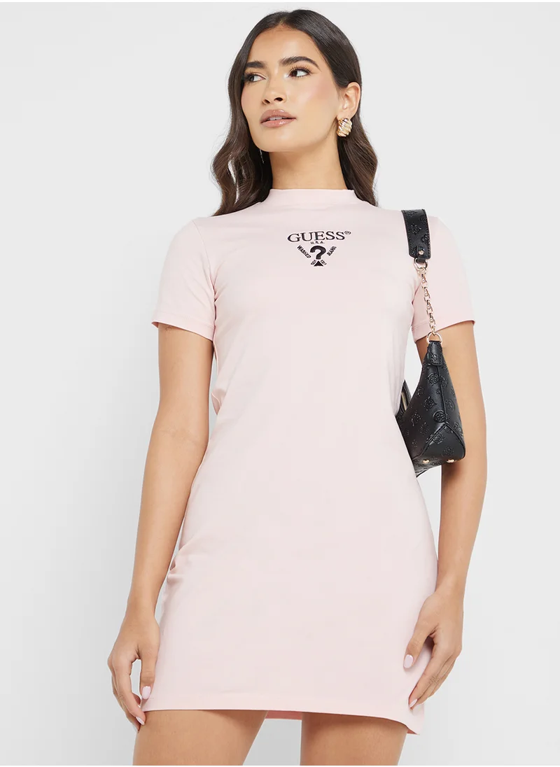 جس Logo Jersey Dress