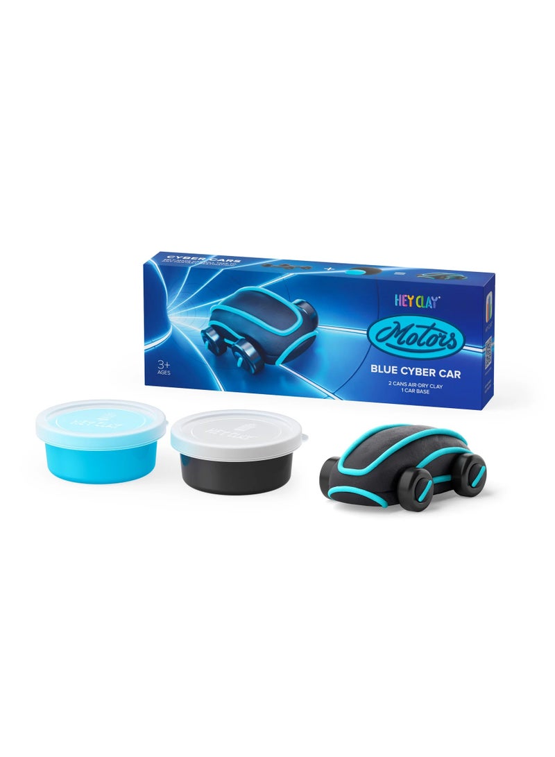 HEY CLAY Cyber Cars BLUE CYBER CAR Colourful modelling air-dry clay, 2 cans with fun interactive app for kids 3 years + - Image 3