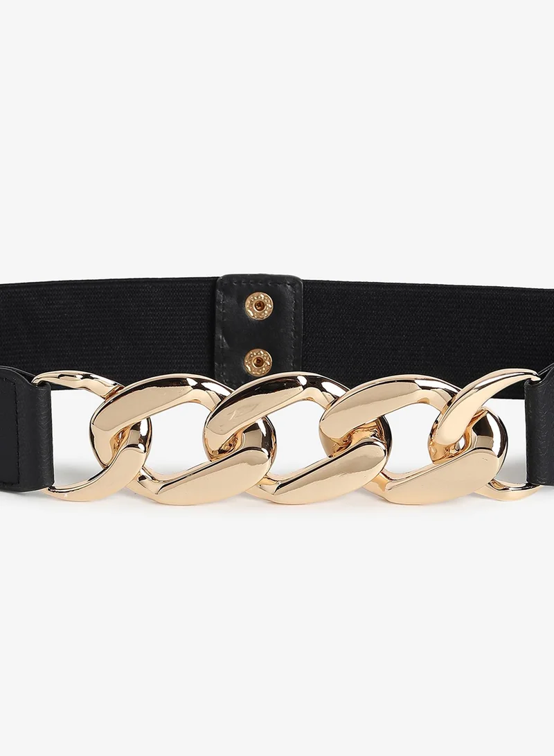 Haute Sauce & Black Solid Waist Belt
