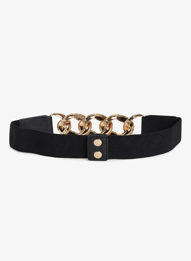 Haute Sauce & Black Solid Waist Belt