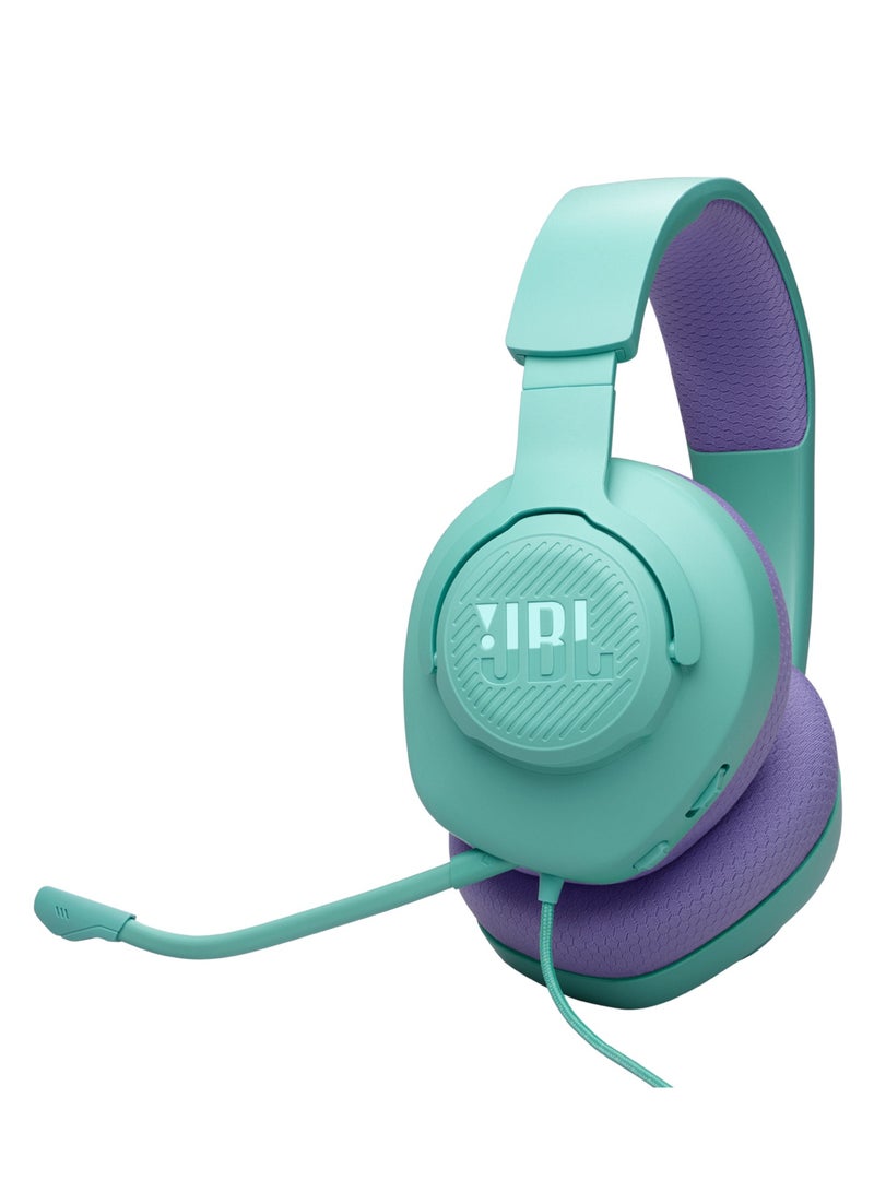 JBL Quantum 100M2 - Wired gaming gaming headphones with JBL QuantumSOUND Signature and 3.5 mm connector, multi-platform compatible, detachable microphone with mute function, Cyan Blue - Image 1