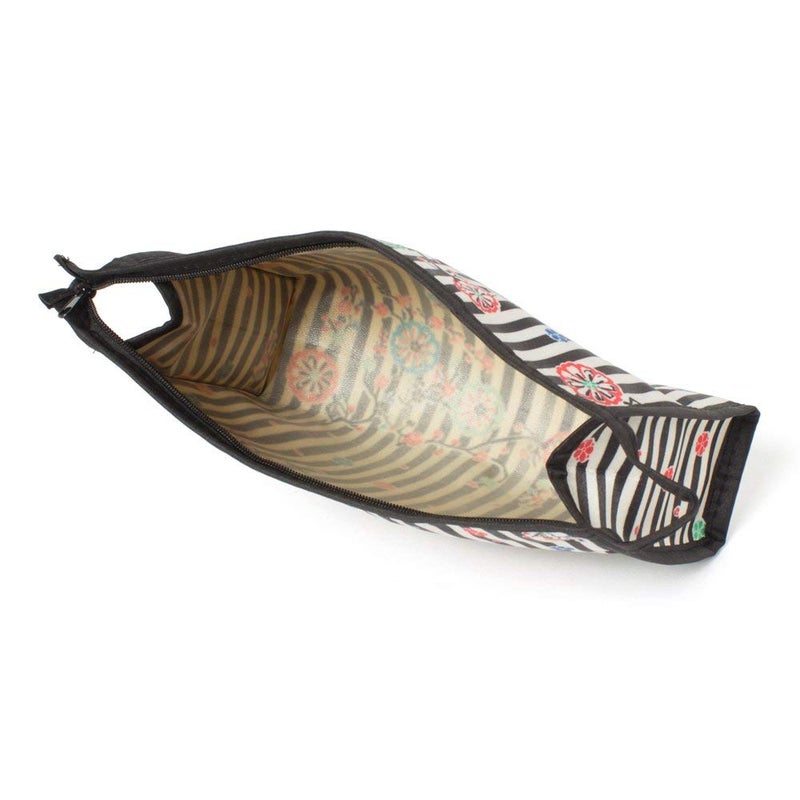 THE QUIRK BOX Travel Pouch Toiletry Bag Cosmetic Pouch Travel Organizer Travel Kit  Black  White Zebra Print  Set of 2 - Image 3