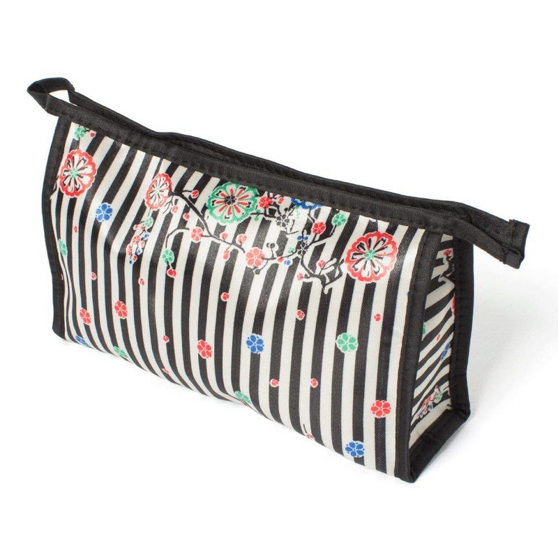 THE QUIRK BOX Travel Pouch Toiletry Bag Cosmetic Pouch Travel Organizer Travel Kit  Black  White Zebra Print  Set of 2 - Image 2