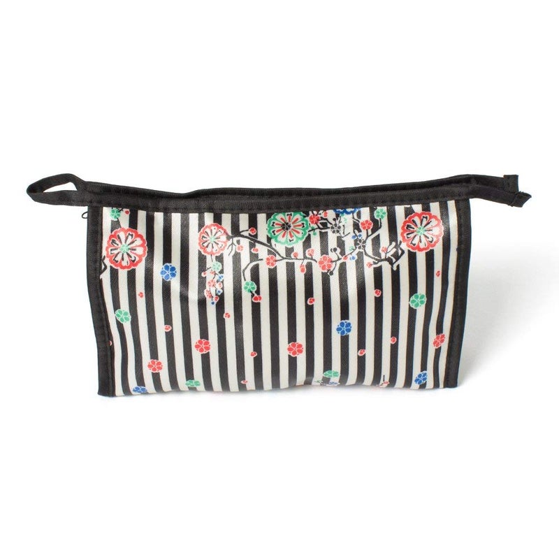 THE QUIRK BOX Travel Pouch Toiletry Bag Cosmetic Pouch Travel Organizer Travel Kit  Black  White Zebra Print  Set of 2 - Image 1