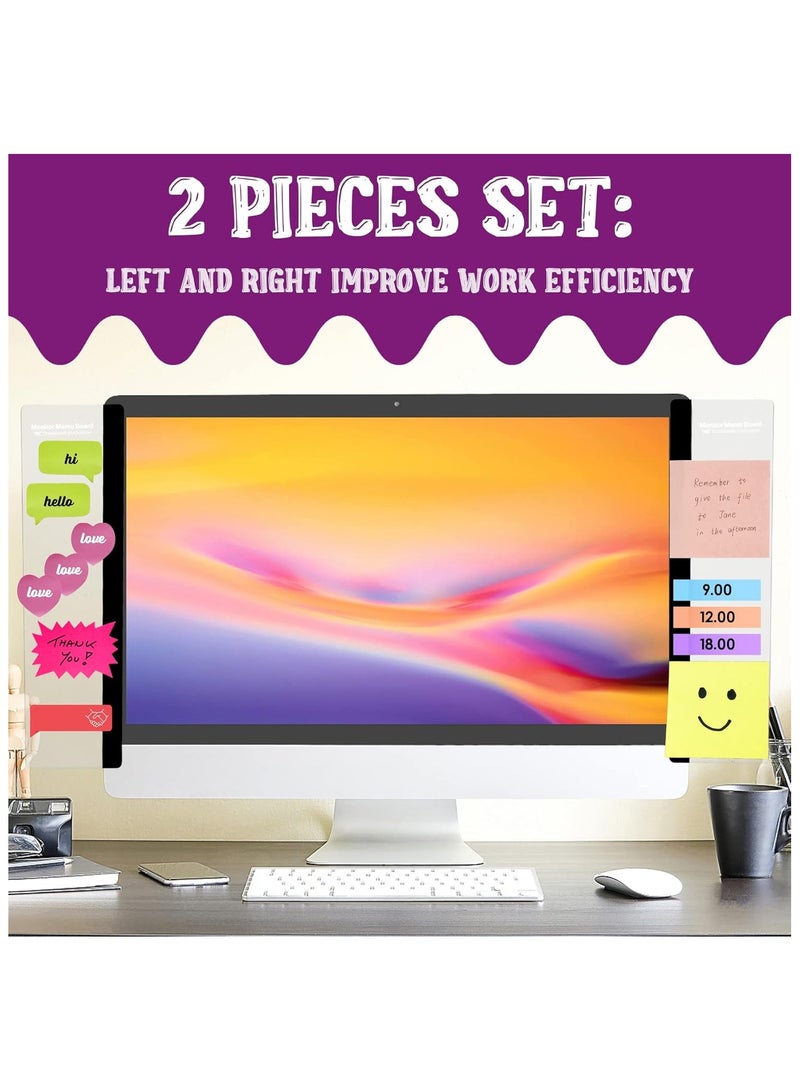 2pcs Computer Monitor Memo Board, Office Desk Accessories, Computer Message Board, Office Supplies for Women Men,Computer Sticky Note Holder Home Office Accessories Office Desktop Message Office Decor - Image 3