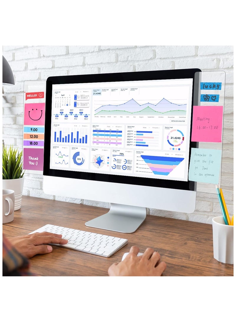 2pcs Computer Monitor Memo Board, Office Desk Accessories, Computer Message Board, Office Supplies for Women Men,Computer Sticky Note Holder Home Office Accessories Office Desktop Message Office Decor - Image 5