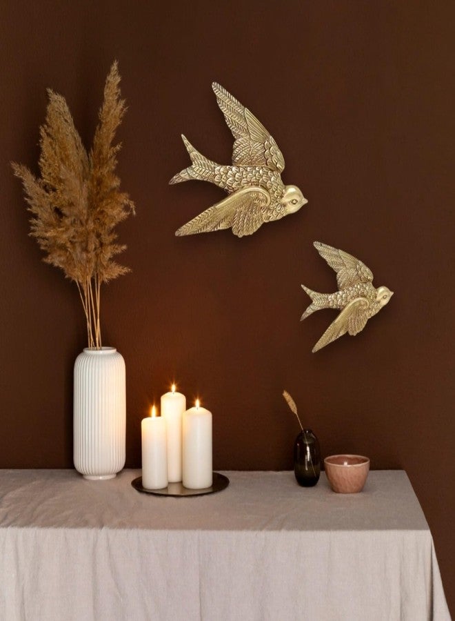 Varku 2 Pcs Vintage Swallow Wall Decor, Antique Brass Flying Bird Sculpture, Aesthetic Resin Art, Unique Home Accent for Living Room, Bedroom, Farmhouse Wall Decor - Image 2