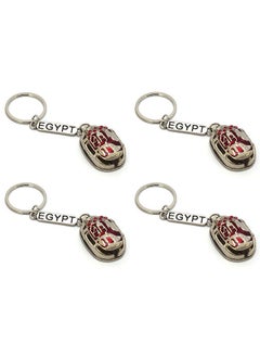 4 pieces Silver - Red