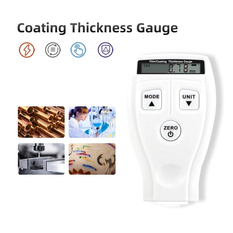 GM200 Ultrasonic Coating Thickness Gauge Paint Tester With Backlight Orange - Image 5