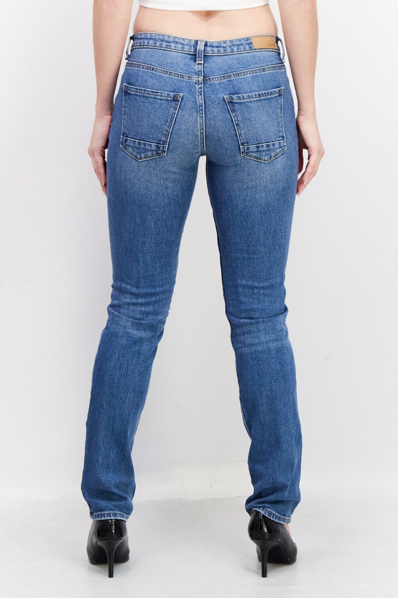 ESPRIT جينز دنيم نسائي بقصة مستقيمة متوسطة المرونة، أزرق - Image 4