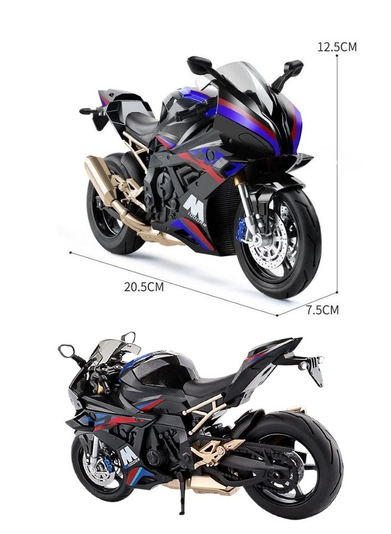 1:10 بي ام دبليو S1000RR دراجة نارية نموذج محاكاة سبيكة مع عرض الوقوف، مجموعة والديكور هدية لعبة - Image 1