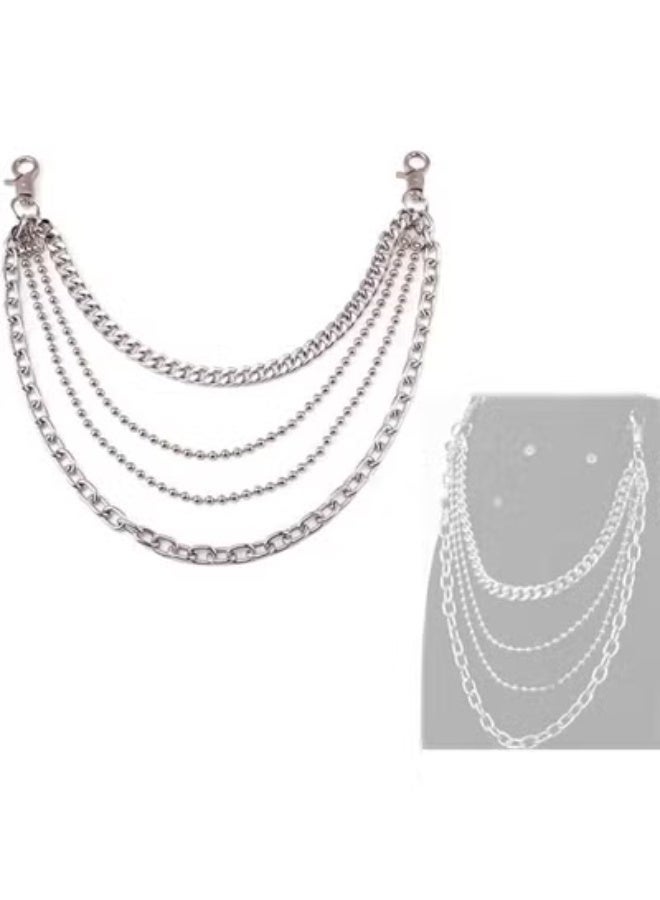 Pant Chain Silver Layered Jeans Wallet Layered Chains Punk Pocket Chain Belt for Women and Men - Image 2