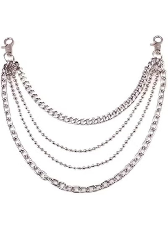Pant Chain Silver Layered Jeans Wallet Layered Chains Punk Pocket Chain Belt for Women and Men - Image 1