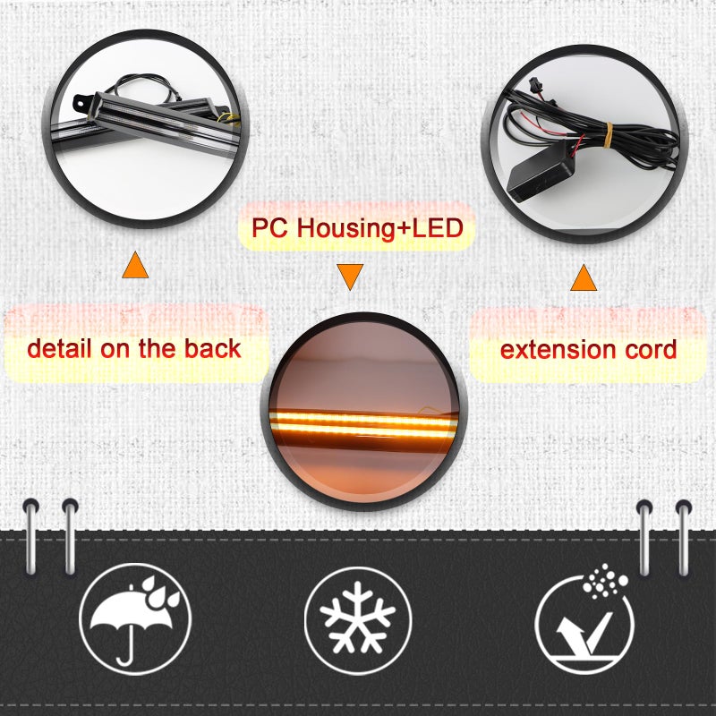 BINQIGOO LED Daytime Running Light Compatible with Toyota 4Runner 1996-2002 - White DRL, Amber Turn Signal, Front Side Marker Headlight - Image 3
