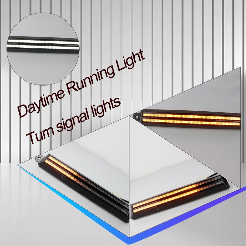 BINQIGOO LED Daytime Running Light Compatible with Toyota 4Runner 1996-2002 - White DRL, Amber Turn Signal, Front Side Marker Headlight - Image 2