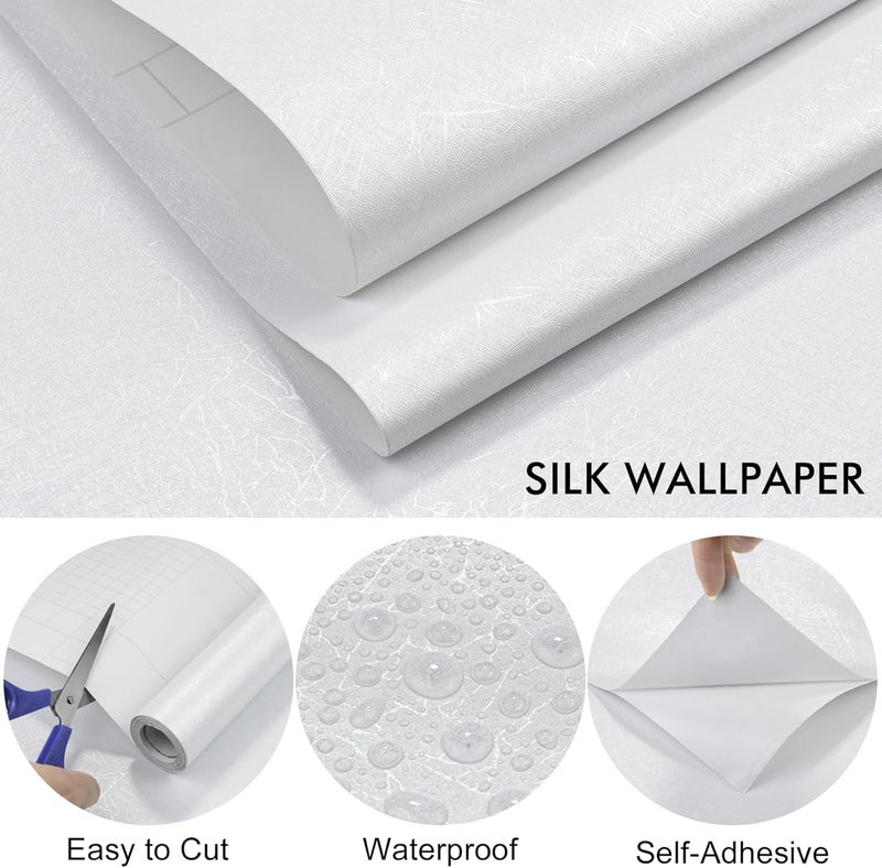 AADIVY 45×600 CM PVC Lamination Peel & Stick Wallpaper – Embossed Hexagon Vinyl Film, Waterproof, 0.11mm Thick, 480g Quality Full Roll Self Adhesive Contact Paper for Wall & Cabinet (White) - Image 3