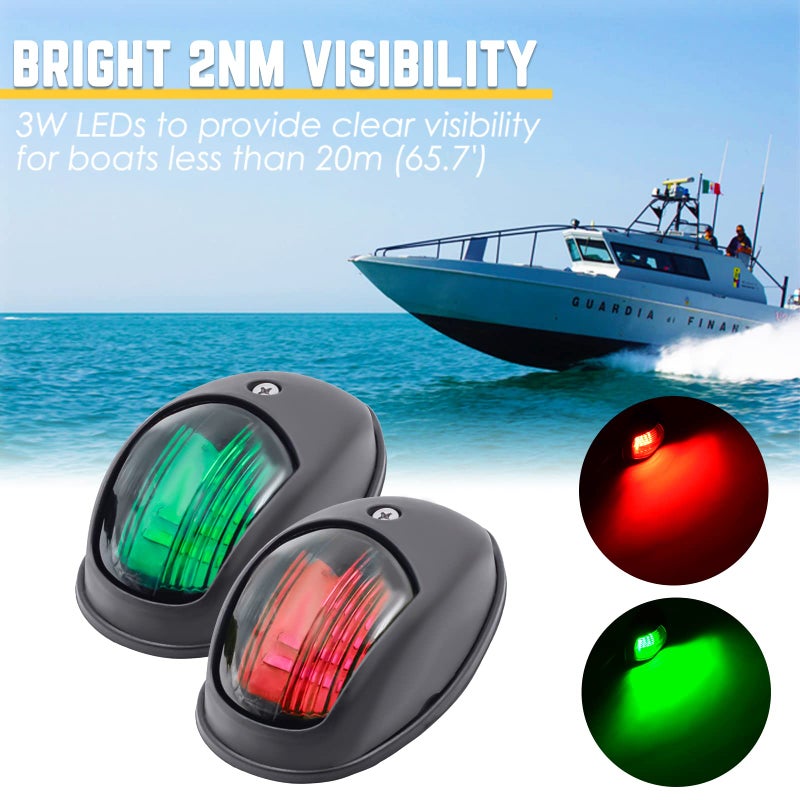 Acelane Boat Navigation Lights LED Boat Bow Light Red & Green Sidelights 12V IP65 Waterproof Marine Boat Accessories for Pontoon, Skeeter, Power Boat, Fishing Boat, Skiff… - Image 2