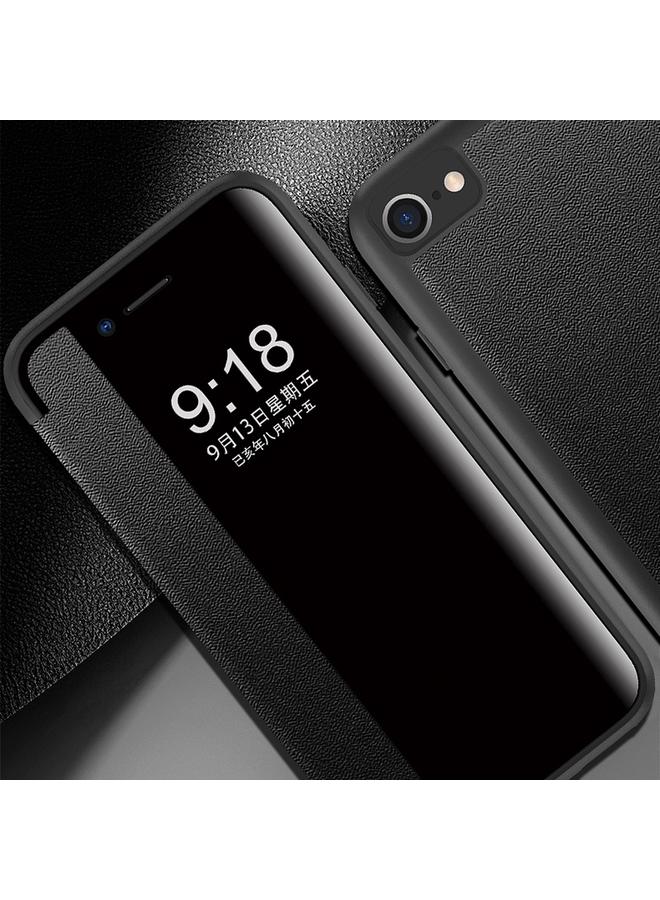 اس-توب جراب جلدي مقاوم للصدمات أفقيًا مع نافذة جانبية مغناطيسية لهاتف iPhone SE 2022 / SE 2020 / 8 / 7 - Image 2