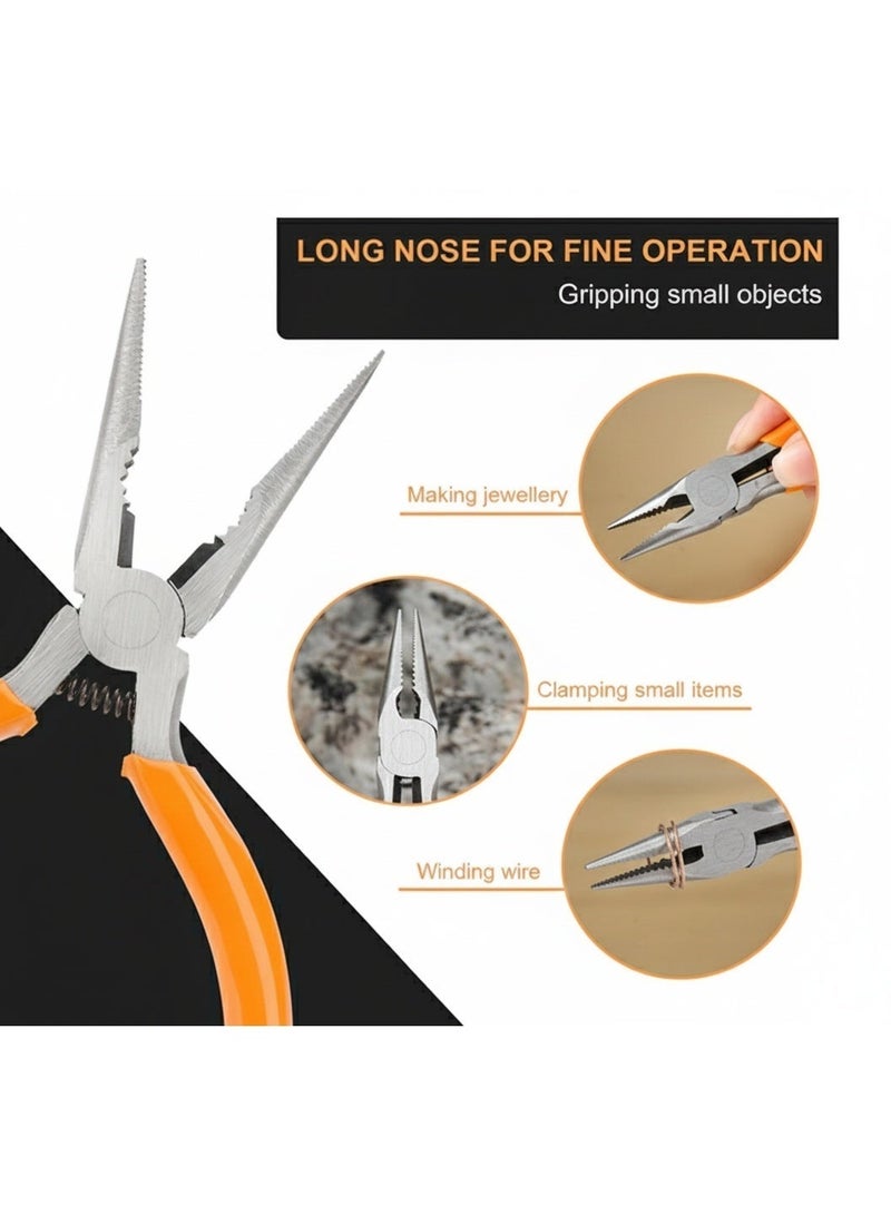 كماشة أنوف دقيقة صغيرة بطول 5 بوصات أداة يدوية دقيقة بفك قوي ومقبض غير قابل للانزلاق لصيانة الكهرباء وصناعة المجوهرات والحرف والاستخدام المنزلي - Image 3