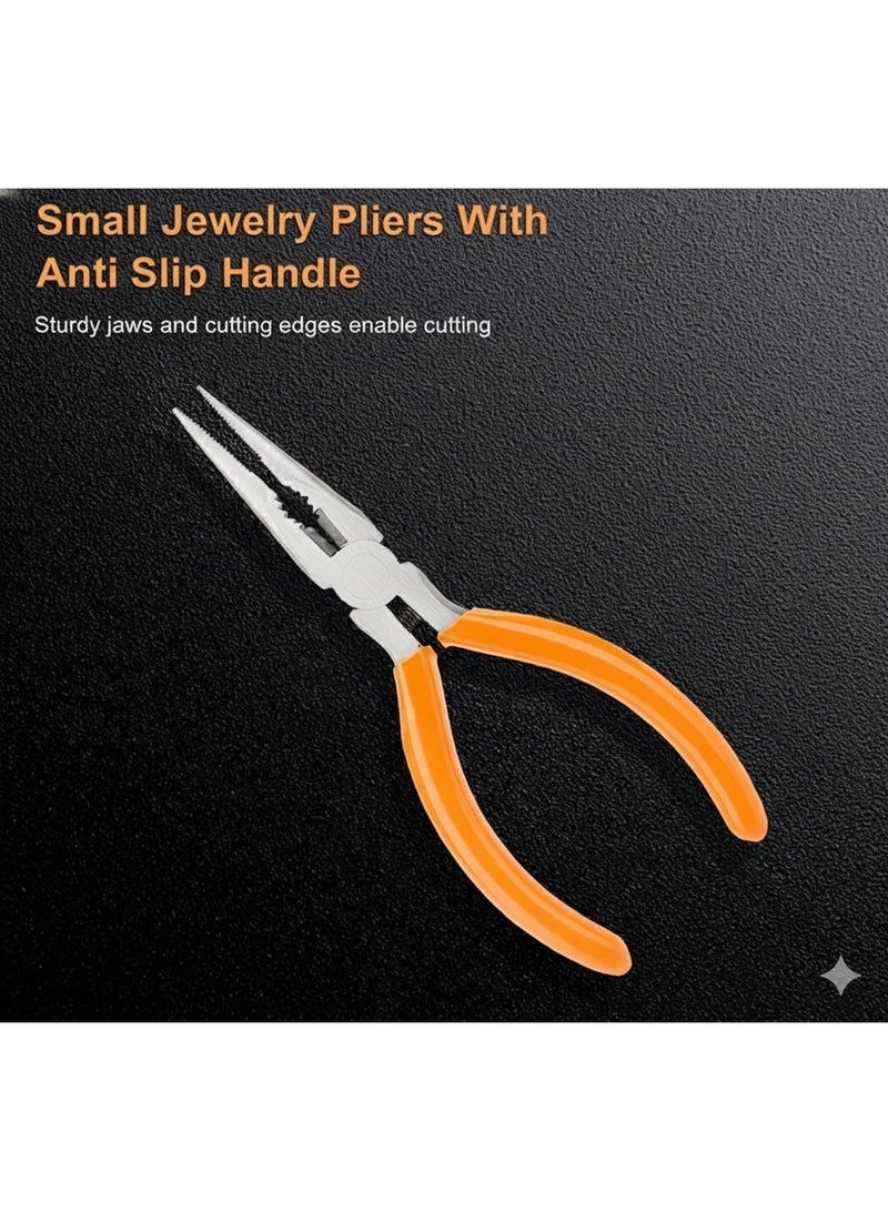 كماشة أنوف دقيقة صغيرة بطول 5 بوصات أداة يدوية دقيقة بفك قوي ومقبض غير قابل للانزلاق لصيانة الكهرباء وصناعة المجوهرات والحرف والاستخدام المنزلي - Image 4