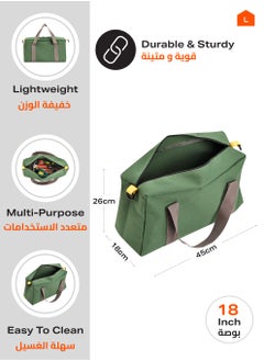LAWAZIM Tool Bag Thickened Wear-Resistant Large Capacity Canvas Bag - 18 inch Army Green - Tool Bag with Zippered Top, Adjustable Strap, and Durable Handles - Ideal for Home, Workshop, and Outdoor Use  - Image 2