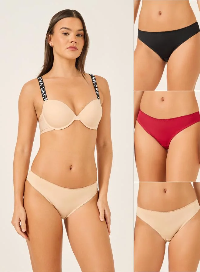تايك تو Take Two Pack of 3 - Solid Bikini Briefs