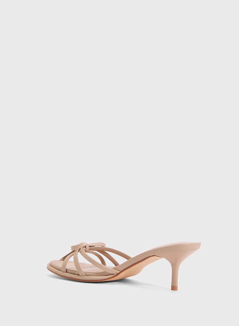 Ginger Heeled Mule With Bow  - Image 3
