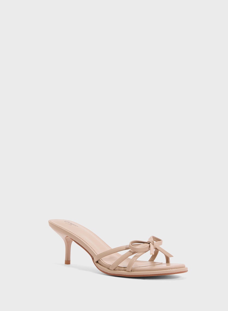 Ginger Heeled Mule With Bow  - Image 2