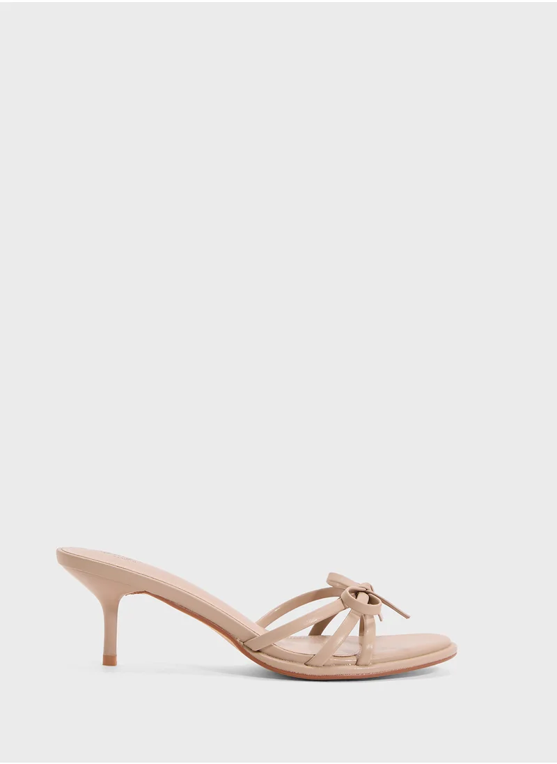 Ginger Heeled Mule With Bow