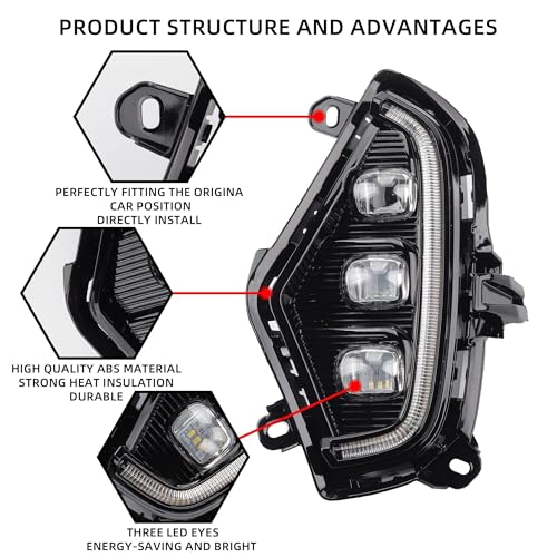 Dasbecan fog light LED Daytime Running light Assembly DRL fog lamp kit Compatible With Toyota RAV4 2019 2020 2021 2022 2023 - Image 3
