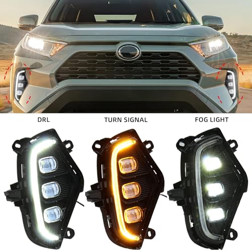 Dasbecan fog light LED Daytime Running light Assembly DRL fog lamp kit Compatible With Toyota RAV4 2019 2020 2021 2022 2023 - Image 4