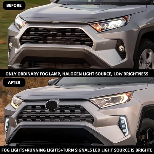 Dasbecan fog light LED Daytime Running light Assembly DRL fog lamp kit Compatible With Toyota RAV4 2019 2020 2021 2022 2023 - Image 5