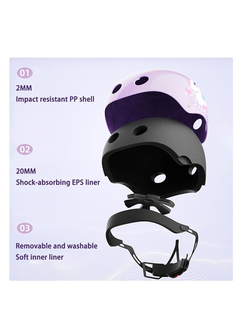 RATSAW Kids Helmet And Pad Set 7 In 1 Adjustable Safety Toddler Helmet Kids Bike Helmet Protective Gear Set For Scooter Skateboard Roller Skating Cycling 2 to 14 Years  - Image 3