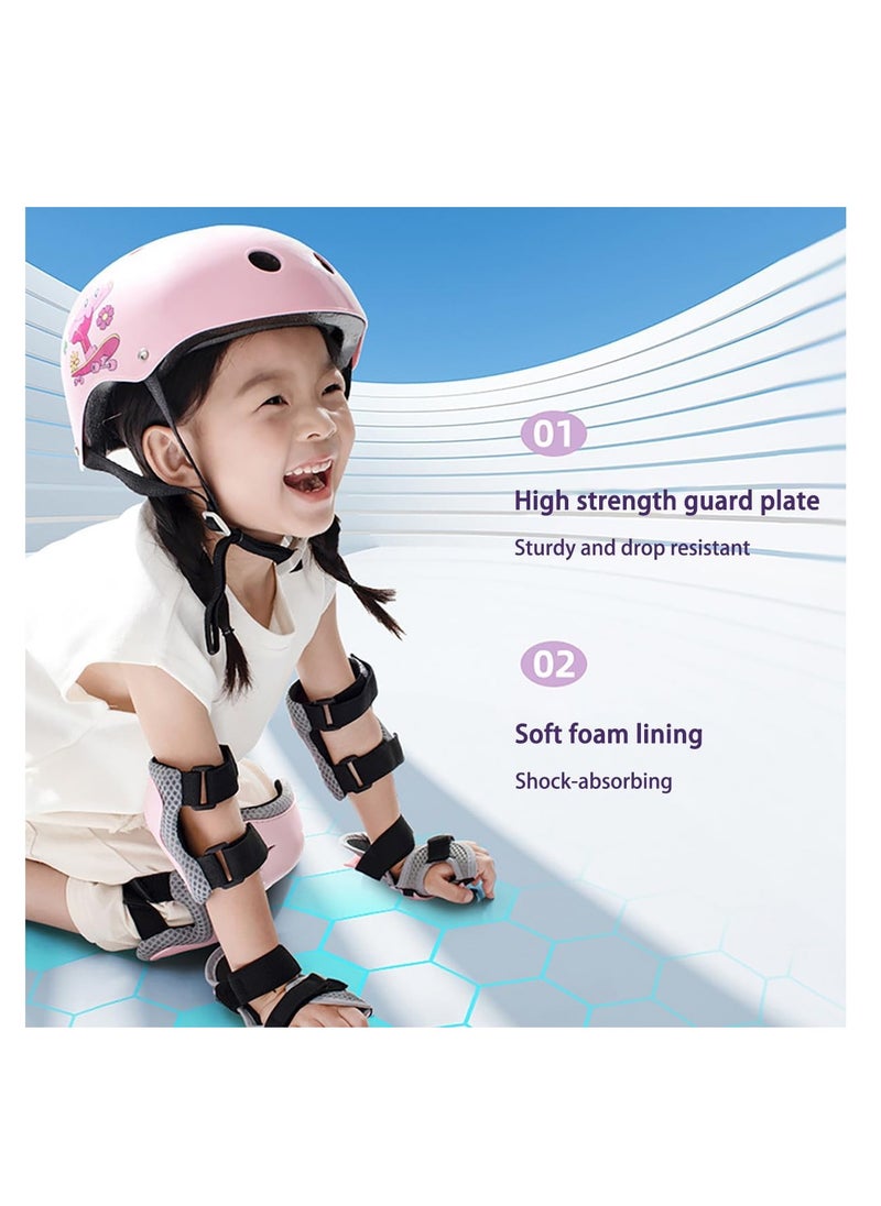 RATSAW Kids Helmet And Pad Set 7 In 1 Adjustable Safety Toddler Helmet Kids Bike Helmet Protective Gear Set For Scooter Skateboard Roller Skating Cycling 2 to 14 Years  - Image 5