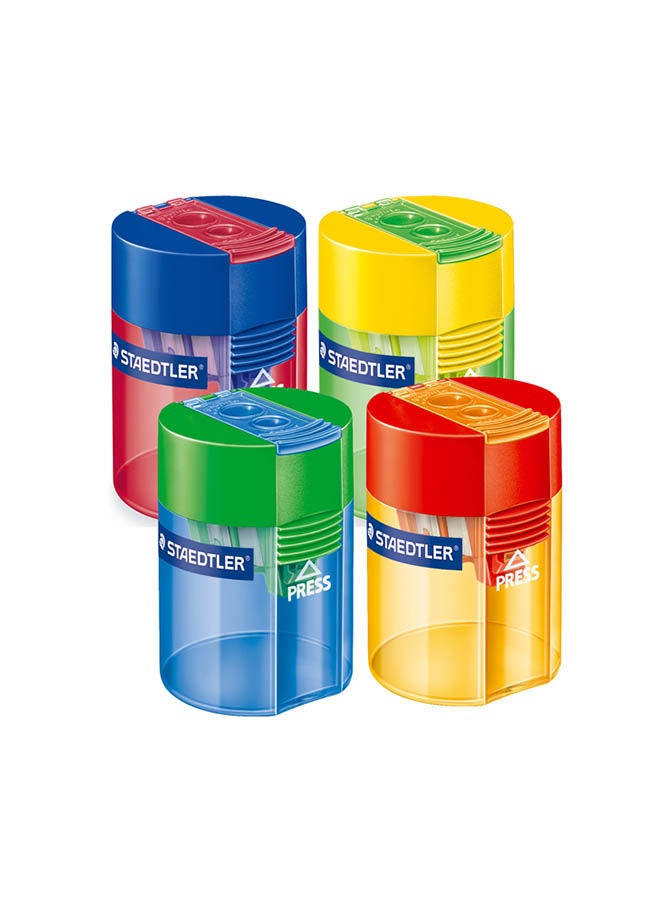STAEDTLER Double Hole Tub Sharpener - Pack Of 10 Sharpeners Multicolour